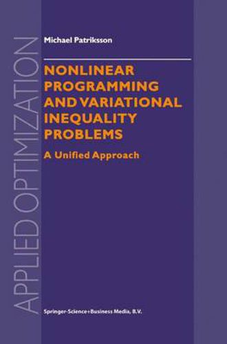 Cover image for Nonlinear Programming and Variational Inequality Problems: A Unified Approach
