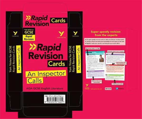 Cover image for York Notes for AQA GCSE (9-1) Rapid Revision: An Inspector Calls Cards - Refresh, Revise and Catch up!