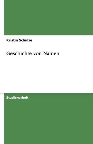 Cover image for Geschichte von Namen