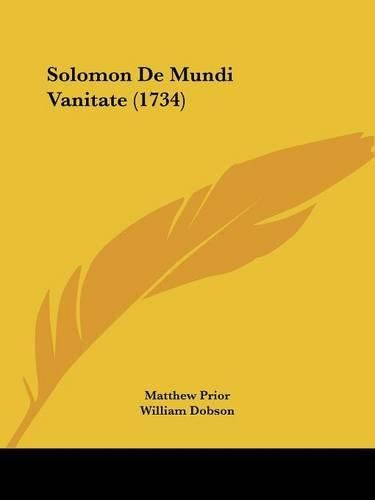 Solomon de Mundi Vanitate (1734)