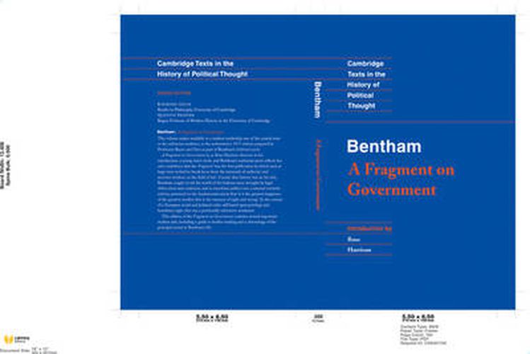 Cover image for Bentham: A Fragment on Government