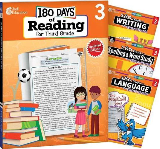 180 Days (TM): Reading 2nd Ed, Writing, Spelling, & Language Grade 3: 4-Book Set