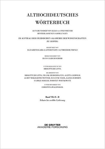 Cover image for Band VII: O - R. 10. Bis 12. Lieferung (Razuuurti Bis Gi-Rihhan)