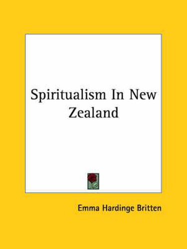 Cover image for Spiritualism in New Zealand