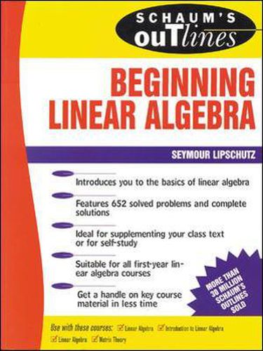 Cover image for Schaum's Outline of Beginning Linear Algebra