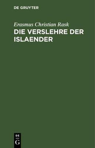 Cover image for Die Verslehre der Islaender