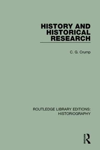 Cover image for History and Historical Research