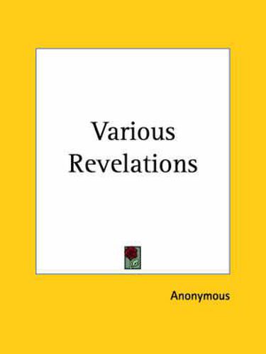 Cover image for Various Revelations (1876)