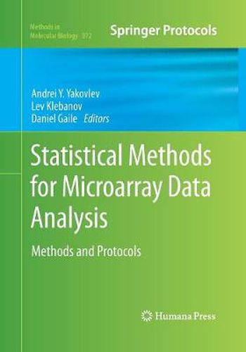 Cover image for Statistical Methods for Microarray Data Analysis: Methods and Protocols