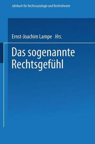 Cover image for Das Sogenannte Rechtsgefeuhl: Arbeitstagung : Papers and Discussions