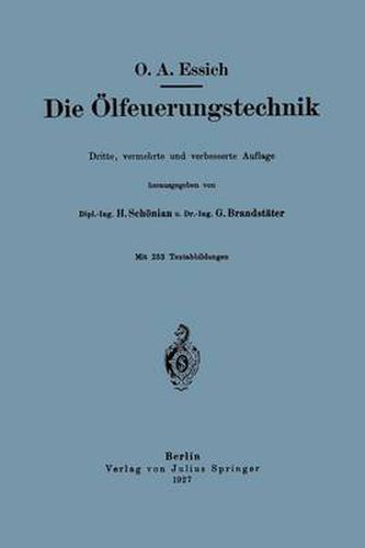 Cover image for Die OElfeuerungstechnik