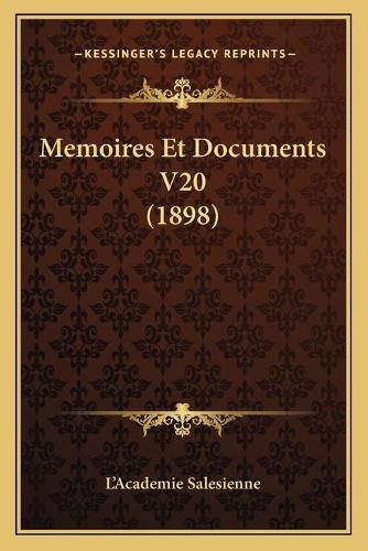 Cover image for Memoires Et Documents V20 (1898)