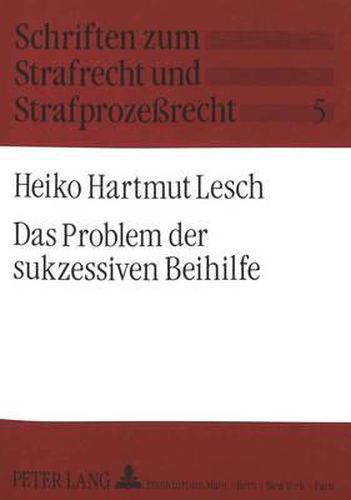 Cover image for Das Problem der sukzessiven Beihilfe
