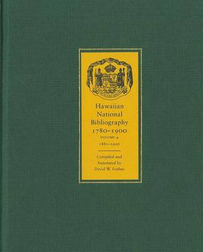 Cover image for Hawaiian National Bibliography, 1780-1900