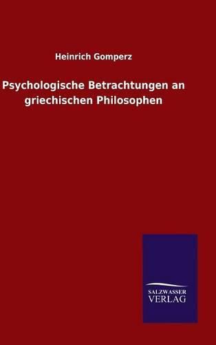 Cover image for Psychologische Betrachtungen an griechischen Philosophen