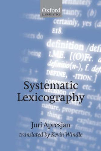 Cover image for Systematic Lexicography