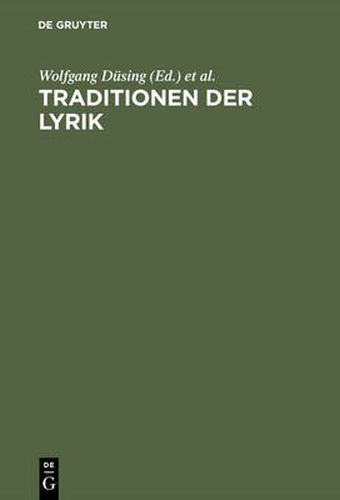 Cover image for Traditionen der Lyrik