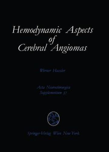 Cover image for Hemodynamic Aspects of Cerebral Angiomas