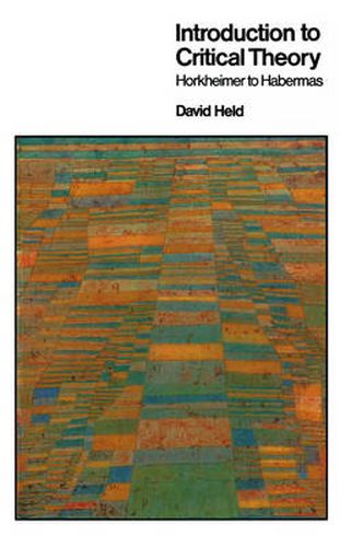 Cover image for Introduction to Critical Theory: From Horkheimer to Habermas
