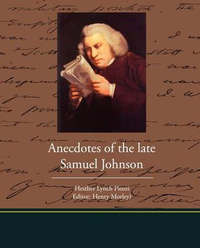 Cover image for Anecdotes of the late Samuel Johnson