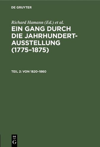 Cover image for Von 1820-1860: (Wasmann, Ruths, Waldmuller, v. Pettenkofen, Kruger, Blechen, Spitzweg, Hausmann)