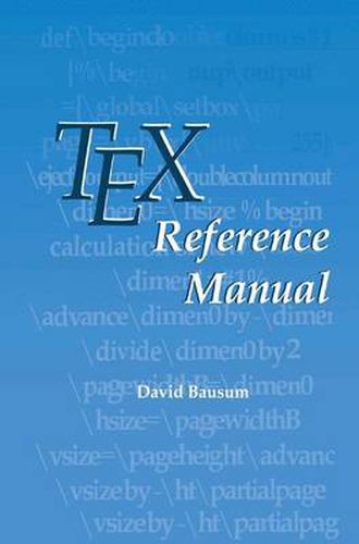 Cover image for TeX Reference Manual
