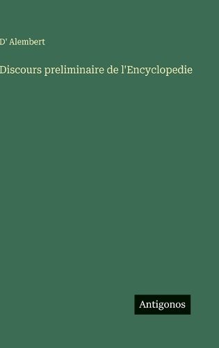Cover image for Discours preliminaire de l'Encyclopedie