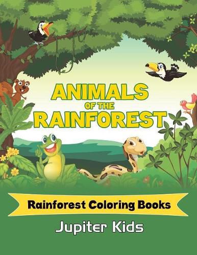 Cover image for Animals Of The Rainforest: Rainforest Coloring Books