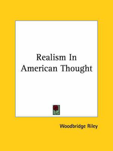 Cover image for Realism in American Thought