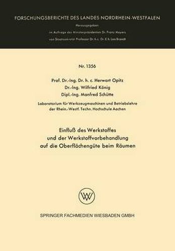 Cover image for Einfluss Des Werkstoffes Und Der Werkstoffvorbehandlung Auf Die Oberflachengute Beim Raumen