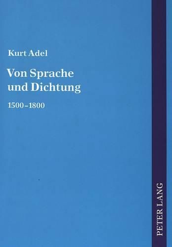 Cover image for Von Sprache Und Dichtung: 1800-2000