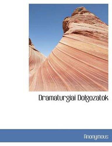 Cover image for Dramaturgiai Dolgozatok