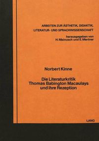 Cover image for Die Literaturkritik Thomas Babington Macaulays Und Ihre Rezeption