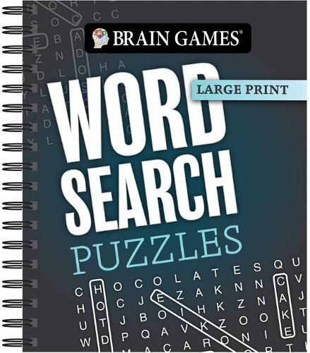 Cover image for Brain Games - Large Print: Word Search Puzzles (Dark Gray)