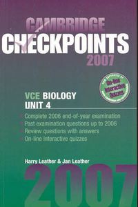 Cover image for Cambridge Checkpoints VCE Biology Unit 4 2007