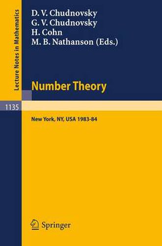 Number Theory: A Seminar held at the Graduate School and University Center of the City University of New York 1983-84