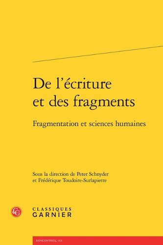 Cover image for de l'Ecriture Et Des Fragments