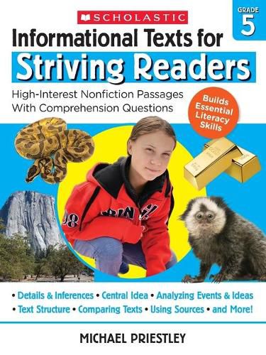 Cover image for Informational Texts for Striving Readers: Grade 5: High-Interest Nonfiction Passages with Comprehension Questions