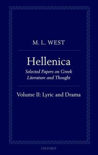 Cover image for Hellenica: Volume II: Lyric and Drama