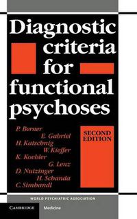 Cover image for Diagnostic Criteria for Functional Psychoses