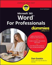 Cover image for Microsoft 365 Word For Professionals For Dummies