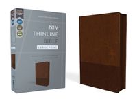 Cover image for NIV, Thinline Bible, Large Print, Leathersoft, Brown, Zippered, Red Letter, Comfort Print