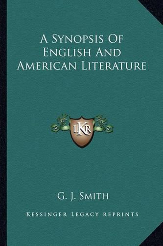 Cover image for A Synopsis of English and American Literature