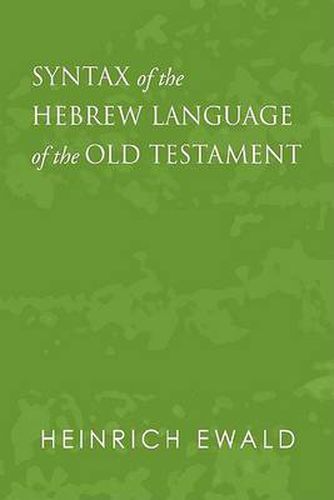 Cover image for Syntax of the Hebrew Language of the Old Testament