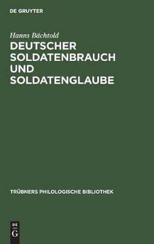 Cover image for Deutscher Soldatenbrauch und Soldatenglaube