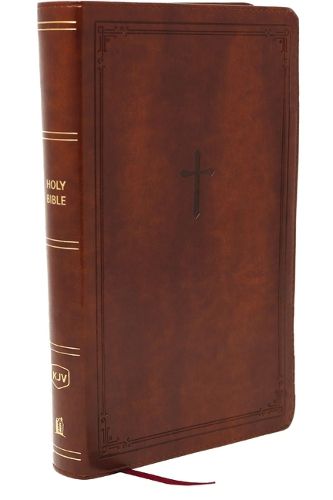 Cover image for KJV Giant Print End-of-Verse Reference Bible, Brown Leathersoft, Red Letter, Comfort Print