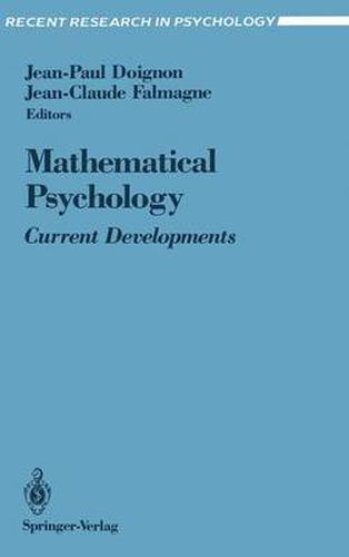 Cover image for Mathematical Psychology: Current Developments