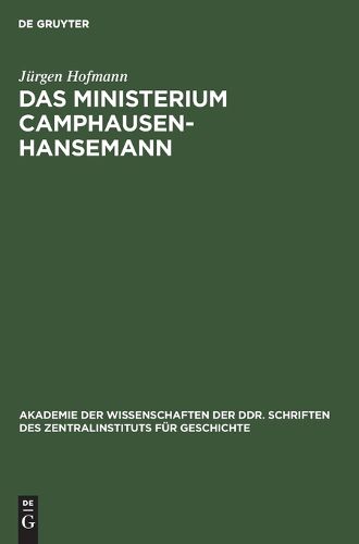 Cover image for Das Ministerium Camphausen-Hansemann