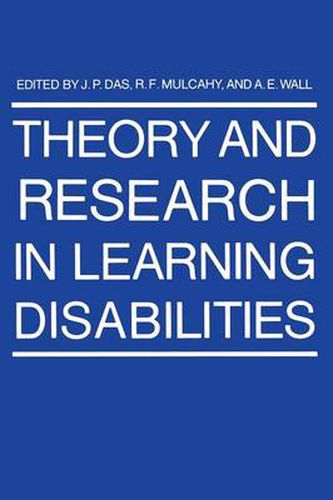 Cover image for Theory and Research in Learning Disabilities