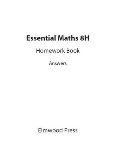 Cover image for Essential Maths 8H Homework Answers